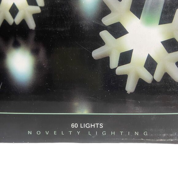 Christmas Snowflake String Lights 60 LED Indoor / Outdoor Length 22.16 FT 2006 - Picture 3 of 6